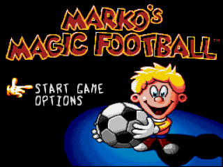 Marko's Magic Football title screen for Super Nintendo